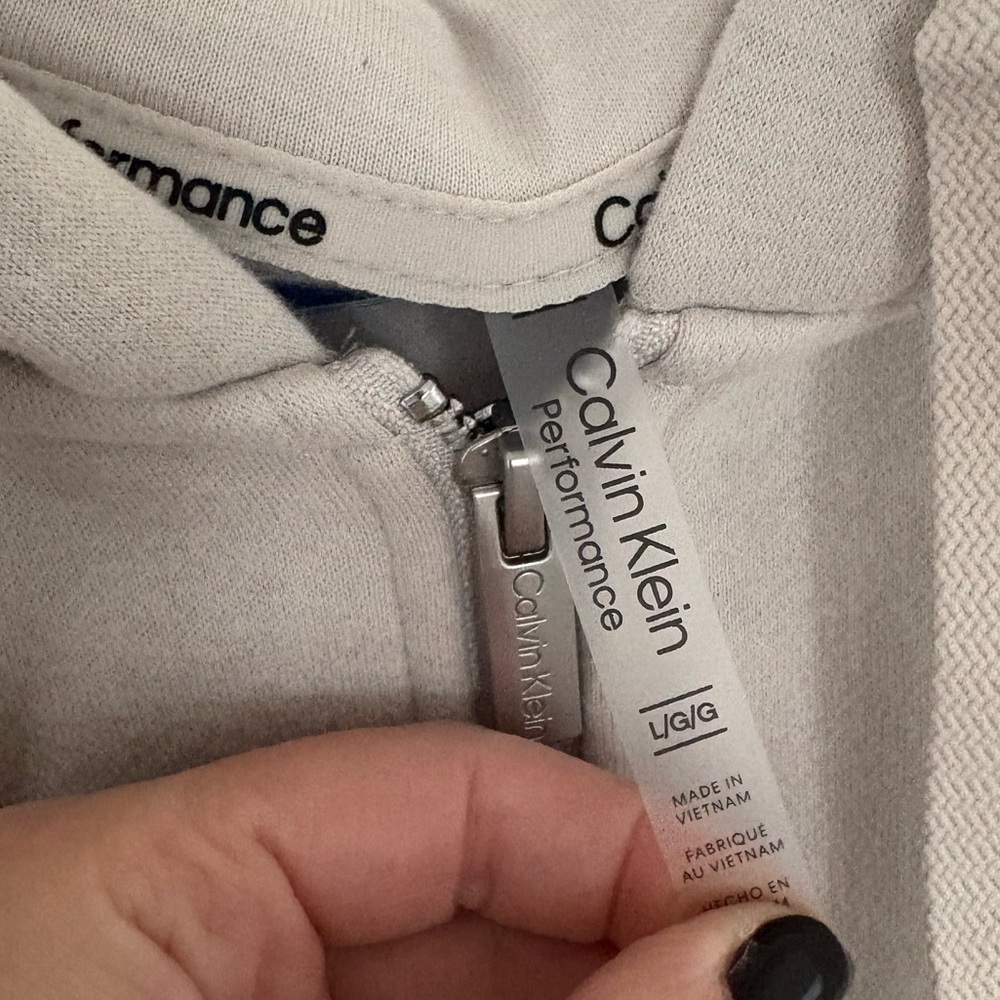 Calvin Klein Performance Cream/Beige Zip-Up Oversized Hoodie - size L - Picture 4 of 4